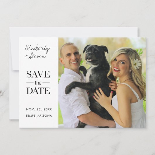 カスタム写真で結婚式の招待を保存 セーブザデート (正面)