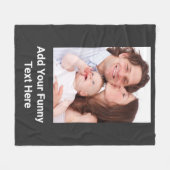 カスタム写真とおもしろい文字パーソナライズされた フリースブランケット (正面(横))