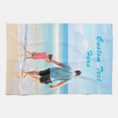 カスタム写真とお気に入りの文字のキッチンタオル キッチンタオル (横)