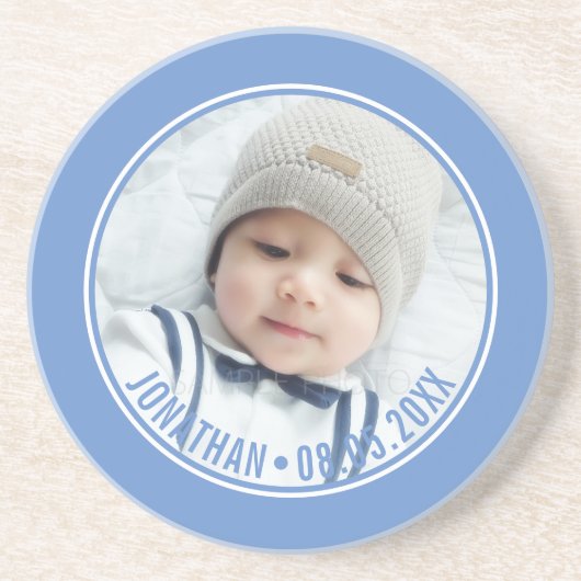カスタム写真とカスタム文字の色 コースター (正面)