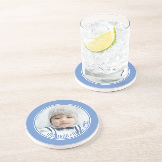 カスタム写真とカスタム文字の色 コースター (側面)