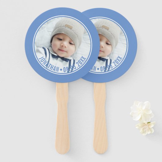 カスタム写真とカスタム文字の色 ハンドファン (正面&裏面)