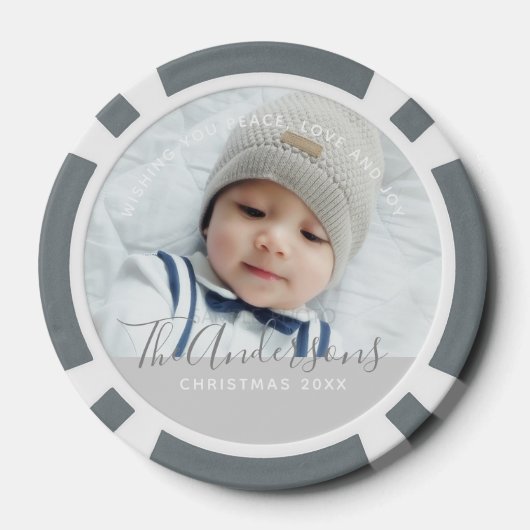 カスタム写真とカスタム文字の色 ポーカーチップ (裏面)