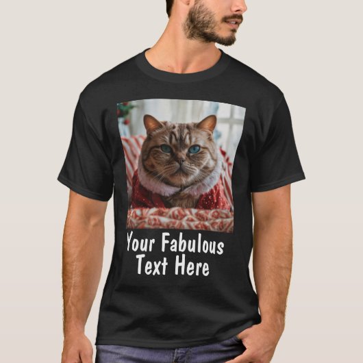 カスタム写真とテキストのシンプルデザイン Tシャツ (正面)