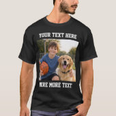 カスタム写真とテキストまたは名前の太字スポーツ風 Tシャツ (正面)