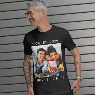 カスタム写真とテキストまたは名前 Tシャツ