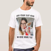 カスタム写真とテキストまたは名前 Tシャツ (正面)