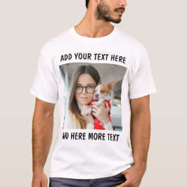 カスタム写真とテキストまたは名前 Tシャツ