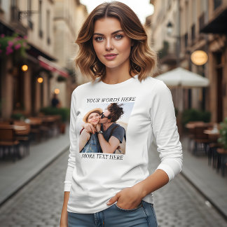 カスタム写真とテキスト トライブレンドＴシャツ