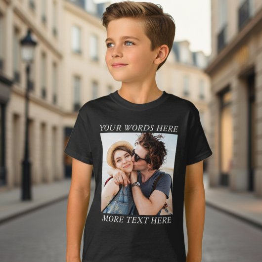 カスタム写真とテキスト Tシャツ
