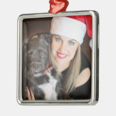 カスタム写真とドッグメタルオーナメント メタルオーナメント (左)