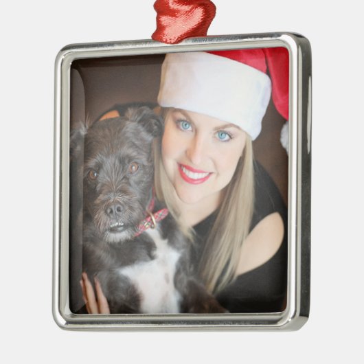 カスタム写真とドッグメタルオーナメント メタルオーナメント (左)
