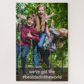 カスタム写真とハッシュタグ最高の – 世界のパパ ジグソーパズル (縦)