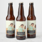 カスタム写真とメッセージの素朴スタイル ビールラベル (ボトル)