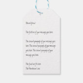 カスタム写真とメッセージの贈り物ラベル ギフトタグ (裏面)