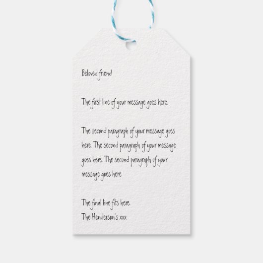 カスタム写真とメッセージの贈り物ラベル ギフトタグ (裏面)