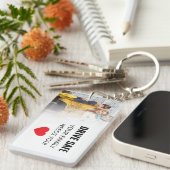 カスタム写真とメッセージをドライブに安全 キーホルダー (正面右)