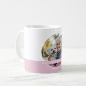 カスタム写真とメッセージ白とピンクのC52メモリ コーヒーマグカップ (正面左)