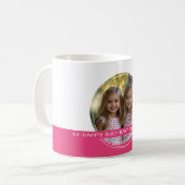 カスタム写真とメッセージ白とピンクC58メモリ コーヒーマグカップ (正面左)