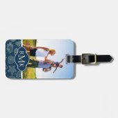 カスタム写真とモノグラム海住民パターン ラゲッジタグ (正面横)