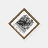 カスタム写真とモノグラム | バーラ素朴ップ結婚ズ スタンダードカクテルナプキン (角)