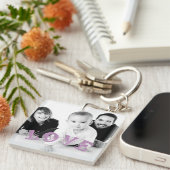 カスタム写真とラブレタリングオーバーレイ キーホルダー (正面右)