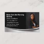 カスタム写真とロゴのシニア・コンパニオン介護者 名刺 (正面)