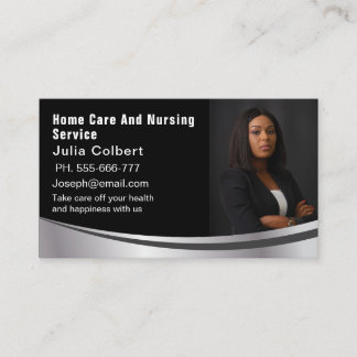 カスタム写真とロゴのシニア・コンパニオン介護者 名刺