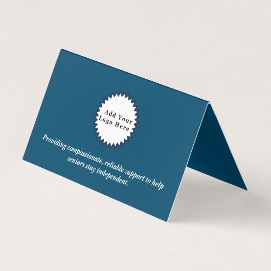 カスタム写真とロゴのシニア・コンパニオン介護者 名刺 (裏面)
