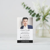 カスタム写真とロゴエステート実在エージェントの不動産仲介業者 名刺 (スタンド正面)