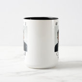 カスタム写真と同僚の名前お気に入りの付け ツートーンマグカップ (中央)