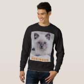 カスタム写真と名パーソナライズされたモダン前&おもしろい スウェットシャツ (正面フル)