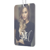 カスタム写真と名前のタイポグラフィ カーエアーフレッシュナー (左)