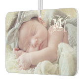 カスタム写真と名前のタイポグラフィ カーエアーフレッシュナー (左)