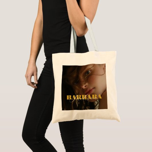 カスタム写真と名前の両面トートバッグ トートバッグ (正面(商品))