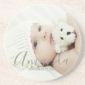 カスタム写真と名前をカスタムする文字 コースター (正面)