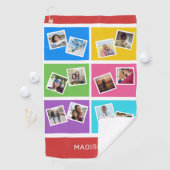 カスタム写真と名前カラフル ゴルフタオル (インサイチュ)