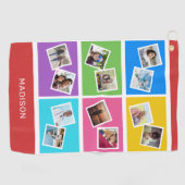 カスタム写真と名前カラフル ゴルフタオル (横)