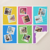 カスタム写真と名前カラフル シェルパブランケット (正面(横))