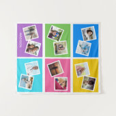 カスタム写真と名前カラフル タペストリー (正面(横))