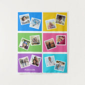 カスタム写真と名前カラフル タペストリー (正面)