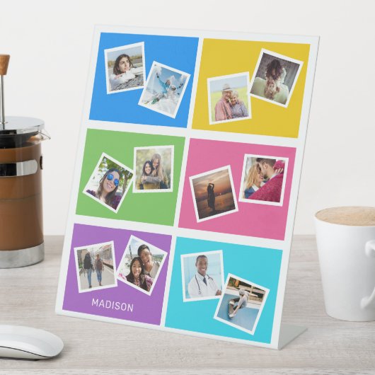 カスタム写真と名前カラフル 台座サイン (インサイチュ)