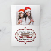 カスタム写真と名前クリスマスのグリーティングカード シーズンカード (内部)