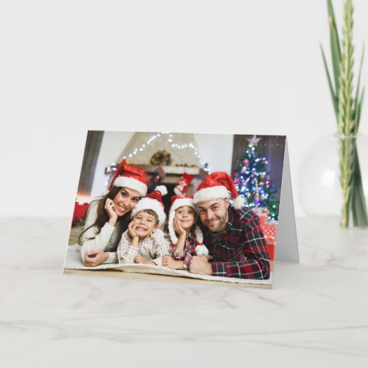 カスタム写真と名前クリスマスのグリーティングカード シーズンカード (正面)