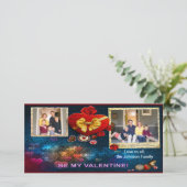カスタム写真と名前ハートは私のバレンタインモザイク シーズンカード (スタンド正面)