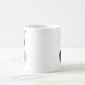 カスタム写真と名前ハート形状猫好きMag コーヒーマグカップ (中央)