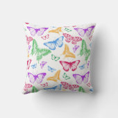 カスタム写真と名前バタフライパターン クッション (裏面)