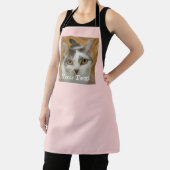 カスタム写真と名前パーソナライズされた大人ピンク エプロン (インサイチュ)