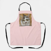 カスタム写真と名前パーソナライズされた大人ピンク エプロン (正面)