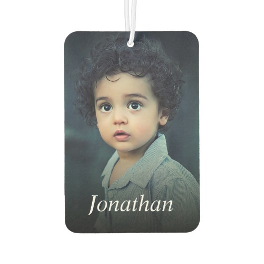 カスタム写真と名前パーソナライズされた カーエアーフレッシュナー (裏面)